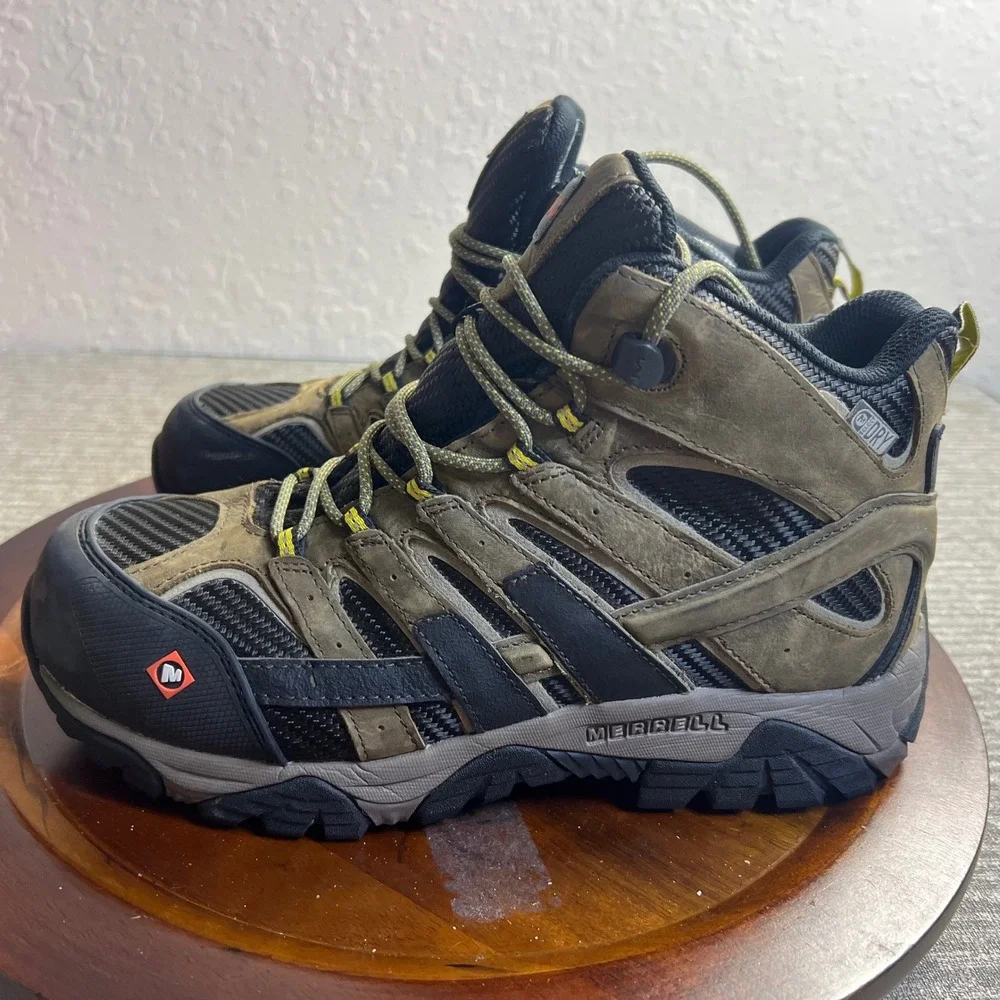 Merrell Moab 2 Mid Waterproof Work Boots Mens Hiking Trail Earth Brown Black 11